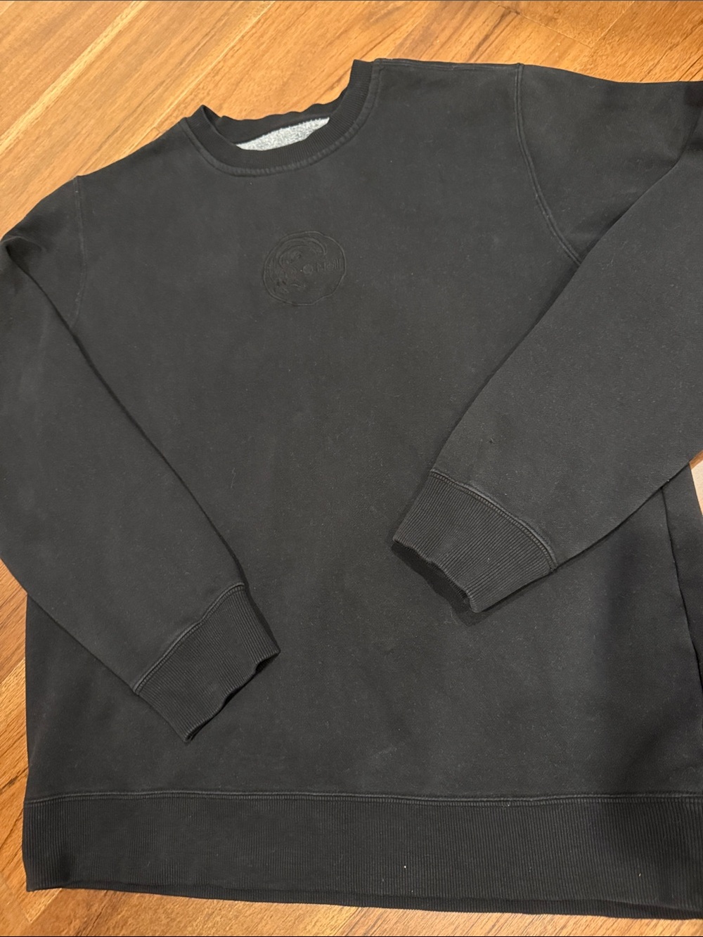 O'Neill Men's Black Crewneck Sweatshirt with Subtle Logo